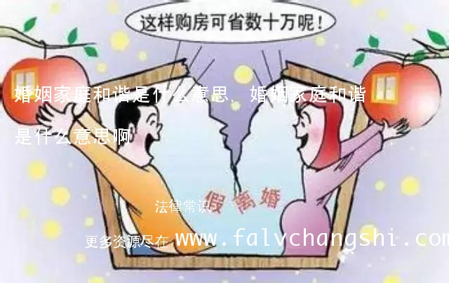 婚姻家庭和谐是什么意思,婚姻家庭和谐是什么意思啊