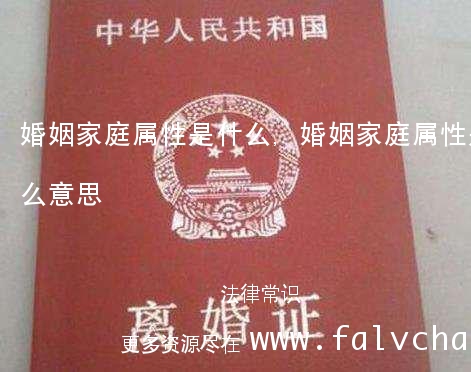 婚姻家庭属性是什么,婚姻家庭属性是什么意思