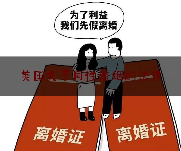 美国关于同性婚姻的法律