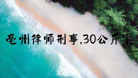 亳州律师刑事,30公斤案