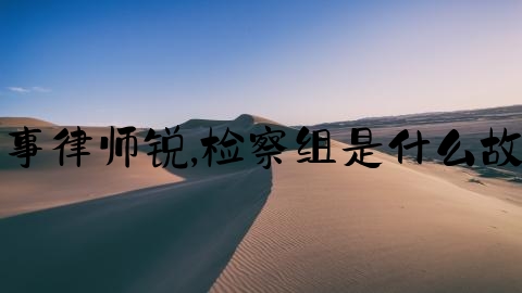 刑事律师锐,检察组是什么故事