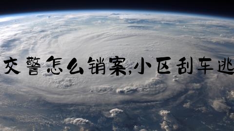 交通事故和解交警怎么销案,小区刮车逃逸交警让私了