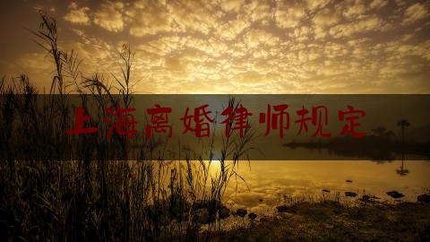 上海离婚律师规定（离婚官司律师费用是多少）