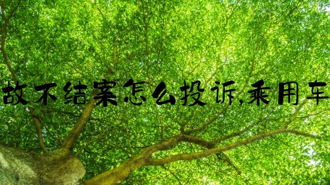 交通事故不结案怎么投诉,乘用车故障率