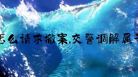 交通事故怎么请求撤案,交警调解属于什么调解