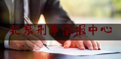 北京刑事情报中心（北京刑事案件查询网上查询）