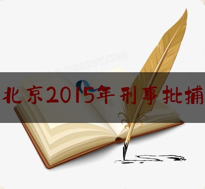 北京2015年刑事批捕（经济犯罪案件中的法律适用问题）