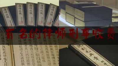 有名的律师刑事收费