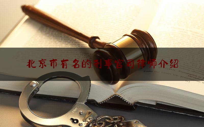 北京市有名的刑事官司律师介绍（北京有名气的刑事律师）