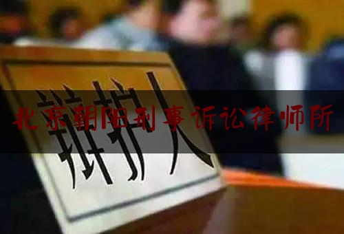 北京朝阳刑事诉讼律师所（北京市朝阳刑事律师）