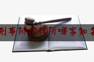 刑事辩护律所哪家知名（著名刑事辩护律师排名）