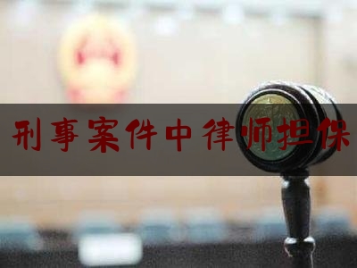 刑事案件中律师担保（做刑事案件担保人有什么风险）