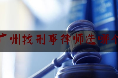 广州找刑事律师选哪个（找广州的刑事律师事务所）