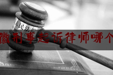 安徽刑事起诉律师哪个好