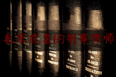 北京成名的刑事律师（北京资深刑事律师前十名）