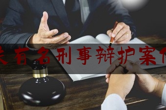 嘉峪关有名刑事辩护案件律师（嘉峪关有名刑事辩护案件律师有哪些）