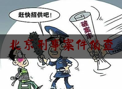 北京刑事案件侦查（北京刑事案件侦查期需要多少钱?）