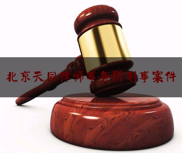 北京天同律师事务所刑事案件（民法典“磨法师”，六十六年“磨一法”）