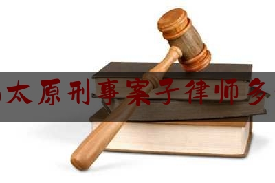 山西太原刑事案子律师多少钱（太原刑事案件律师）