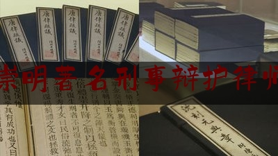 崇明著名刑事辩护律师（上海市崇明区律师所排名）