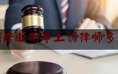 杭州专业刑事上诉律师多少钱（杭州专业刑事上诉律师多少钱一个月）