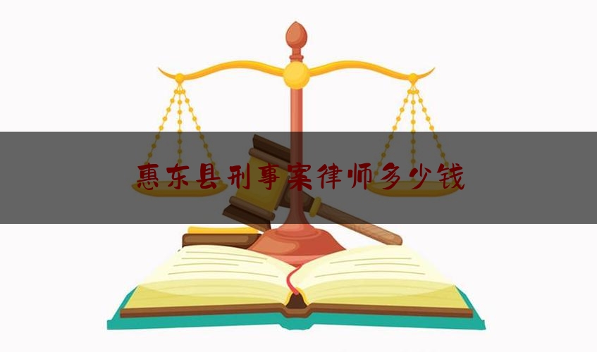 惠东县刑事案律师多少钱（惠州刑事律师法律服务）