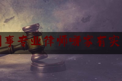 刑事专业律师哪家有实力（刑事专业律师哪家有实力好）