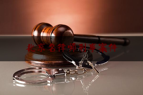 北京名律师刑事案件（北京著名律师刑事辩护）