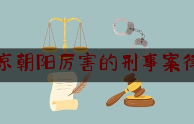 北京朝阳厉害的刑事案律师（朝阳刑事律师所）