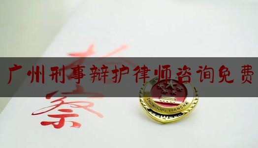 广州刑事辩护律师咨询免费（广州刑事辩护律师最厉害的前十名）