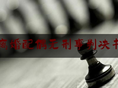 离婚配偶无刑事判决书（离婚配偶无刑事判决书怎么办理）