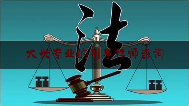 大兴专业的刑事律师咨询（大兴刑事律师事务所）