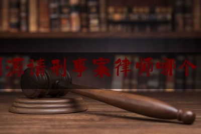 河源请刑事案律师哪个好（河源最有名的律师）