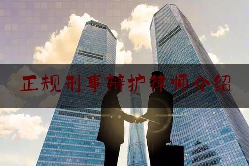 正规刑事辩护律师介绍
