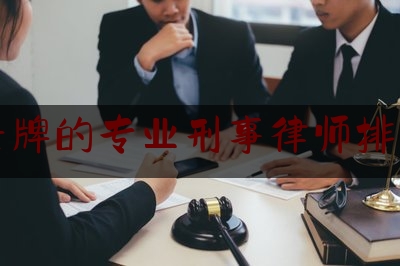 老牌的专业刑事律师排名