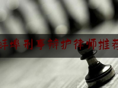 权威专业资讯:蚌埠刑事辩护律师推荐,蚌埠市司法援助
