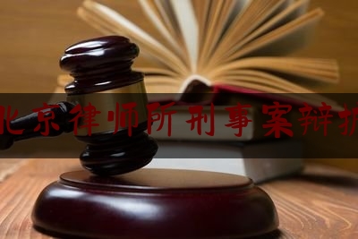 北京律师所刑事案辩护（北京律师辩护刑事案件）