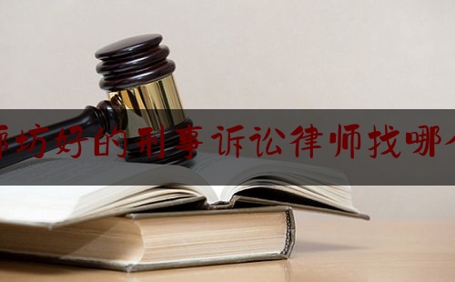 廊坊好的刑事诉讼律师找哪个（廊坊好的刑事诉讼律师找哪个部门）